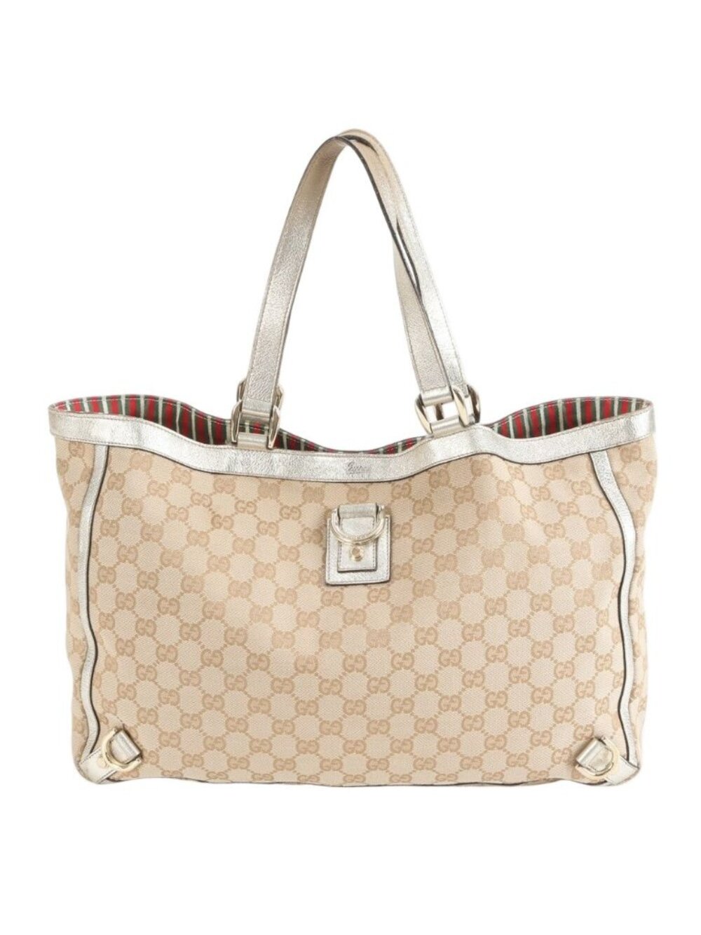 Gucci GG Canvas Abbey Leather Tote Shoulder Hand